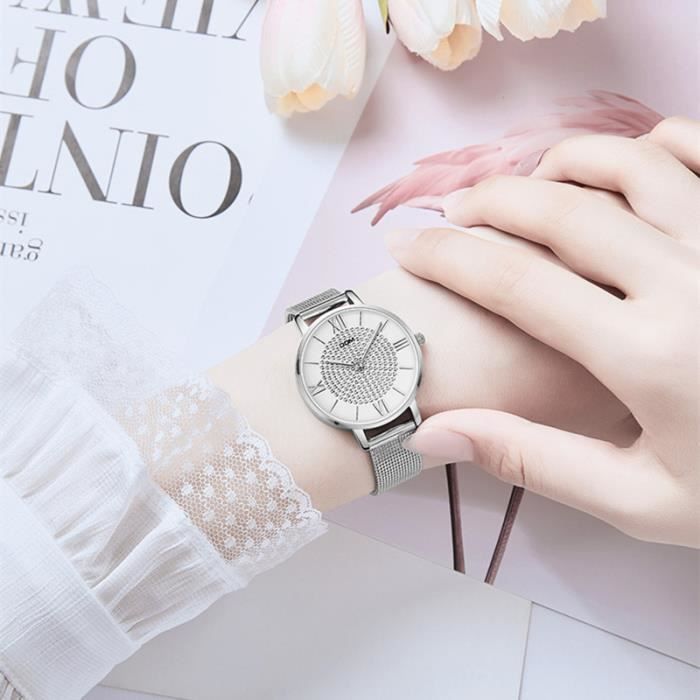 Montre quartz femme argent sales