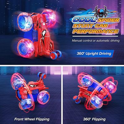 Spider RC Amphibie 2.4 GHz – Voiture Télécommandée Enfant Avec LEDs, 360° Et IPX7