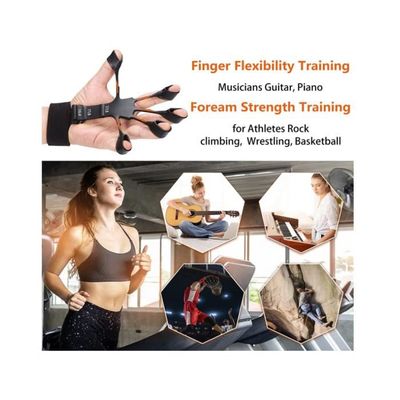 Entraîneur De Doigts – 5 Anneaux Silicone 10-75 Lbs, Yoga Main, Guitare, Musculation