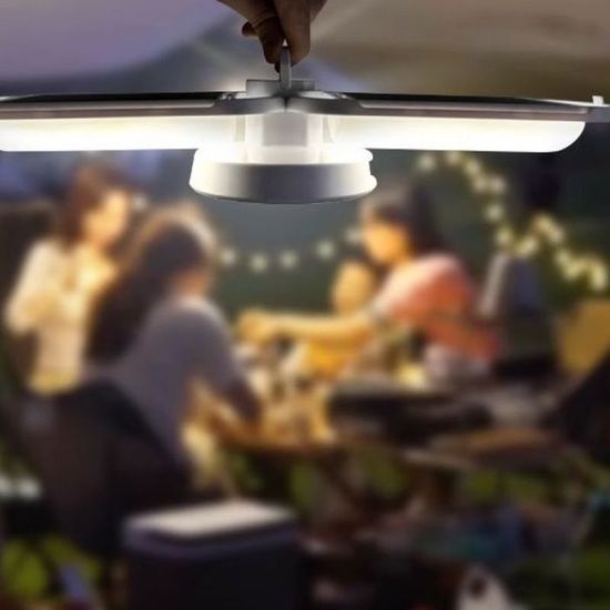 Lanterne Solaire Extérieure Avec Ventilateur – Pliable, Réversible, Pour Camping, 6,89 Pouces, USB