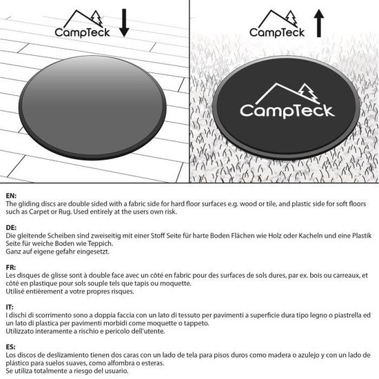 Campteck Rose 2x Disque De Glisse Exercice Abdominal Core Slider