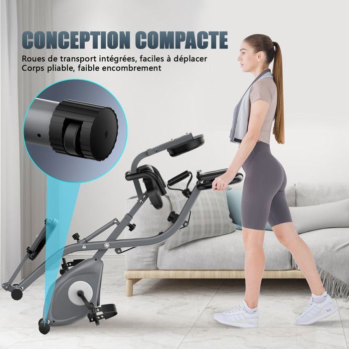 Vélo D'Appartement Pliable 10 Niveaux - Magnétique Avec Monitor LCD Et Support Tablet