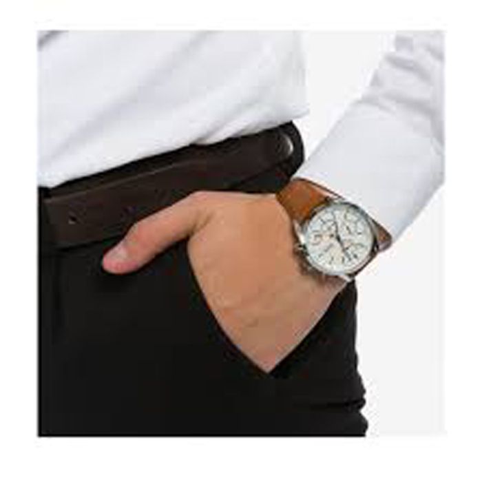 Montre pour homme Hugo Boss HB1513475 44 mm Grand Prix avec cadran blanc et bracelet en cuir Achat vente montre Cdiscount