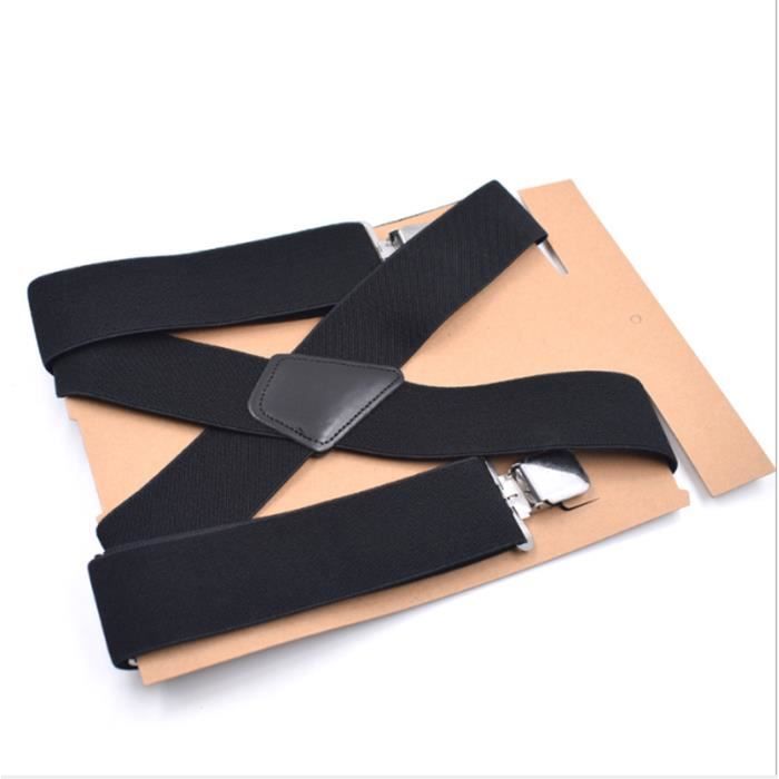 Bretelles Homme 4cm Large - Dos Y Élastiques Réglables Avec 3 Mousquetons
