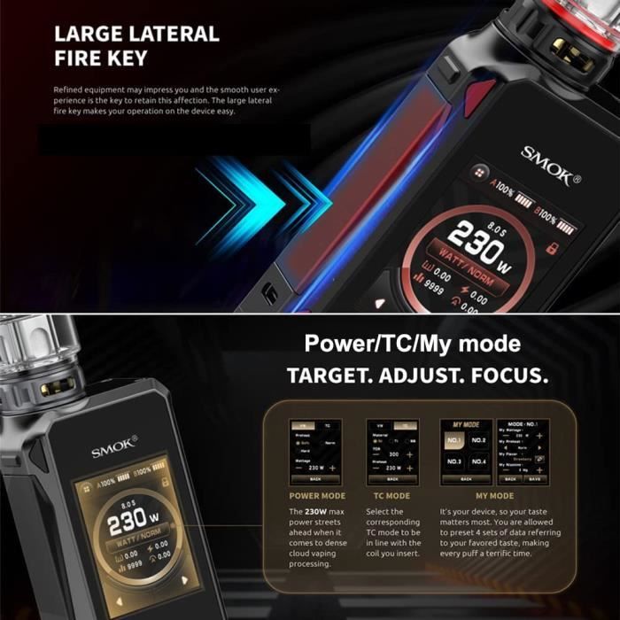 LIWI-G-PRIV 4 Kit |230W G Priv 4 Mod With Full-color Touch screen Mod and  6.5 ml TFV 18 Mini Tank V18 Mini Coils V9 Mesh Coil [368] - Cdiscount Au  quotidien