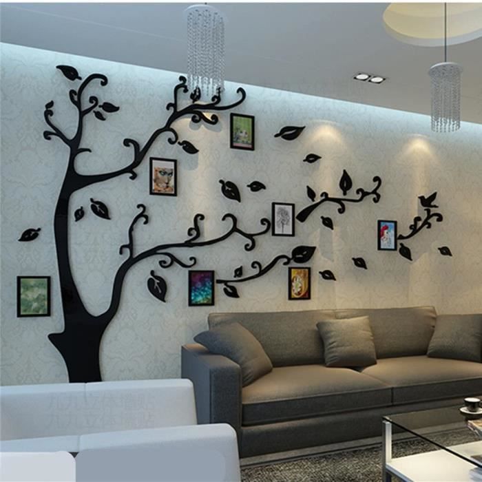 M] Decoration murale salon, Stickers muraux salon arbre, Sticker muraux 3d, Sticker  mural cuisine adhésif, acrylique arbre Bleu - Cdiscount Maison