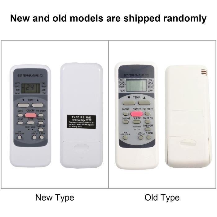 Télécommande De Climatiseur Compatible Toshiba R51M/CE, R51M/BGE, R51/E Miller, R51/CE | Remplacement Pour Climatiseur Toshiba