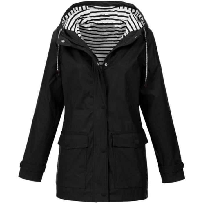 Manteau pluie sale femme avec capuche