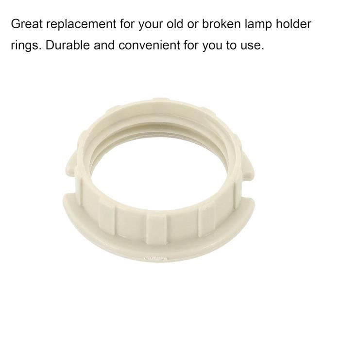 Sourcing Map Lot De 10 Anneaux Adaptateurs Pour Abat-Jour G9 - Bagues Réductrices Zinc Alliage Blanc Pour Douilles Lampe M20