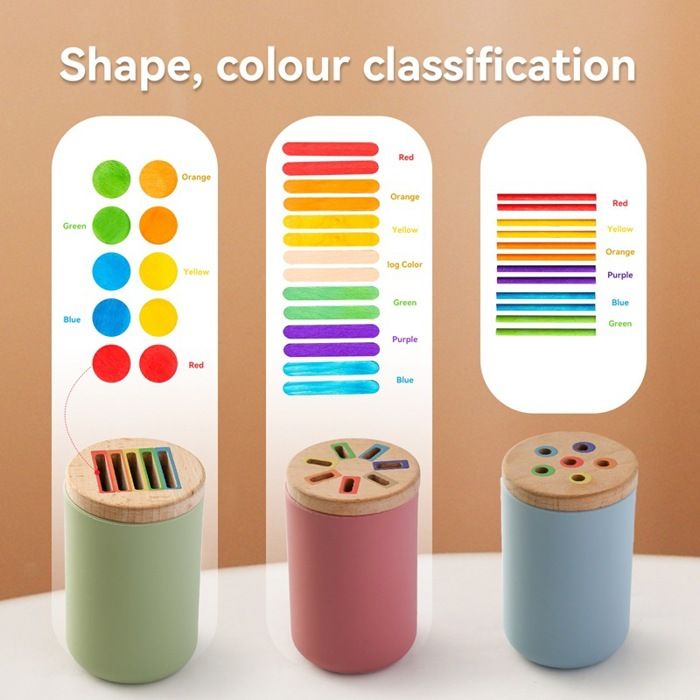 Jeu De Société Montessori Yexati – 42 Bâtonnets Colorés, Tour En Bois, Dé, Billes – Motricité Et Comptage – Dès 3 Ans