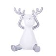 Figurine de renne de Noël Sculpture de résine Statue de cerf pour bureau à domicile décoration de Blanc Argent Pas d'écoute-0