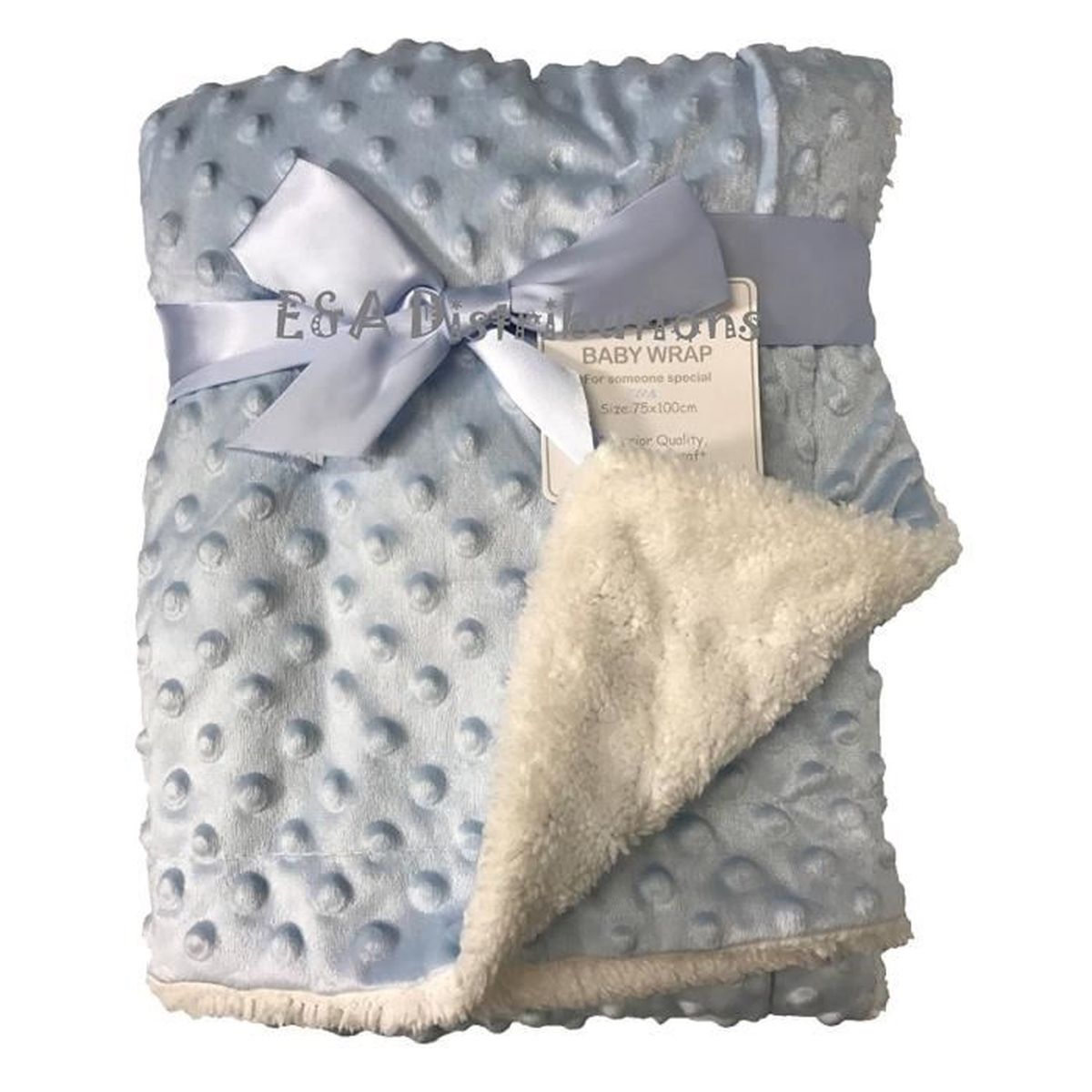 Couverture Plaid Ultra Doux Pour Bebe A Bulles Avec Revers En Fourrure 75x100cm Bleu Cdiscount Puericulture Eveil Bebe