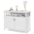 COSTWAY Buffet Cuisine avec 2 Portes 114x51x91 CM Meuble de Rangement Moderne avec Étagère Réglable pour Salon Salle à Manger Blanc