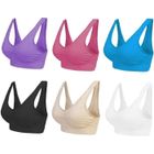 BLU APPAREL Lot de 6 Femme Soutien-gorge Confort Sans Couture Brassière Noir Blanc Chair Aqua Rose Lilas Violet Bleu Rouge, S M L XL XXL XXL