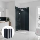 Lot de 2 panneaux muraux + profilés Décodesign Couleur, 90x210 cm, revêtement mural décoratif anthracite, pour douche, Schulte
