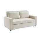 SWEEEK Canapé convertible 3 places blanc crème velours côtelé. banquette. lit