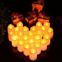 Bougies à LED, Lot de 24 Bougies sans Flamme, Lumières de Fête, Bougie Electronique Réaliste de Alimenté par Batterie