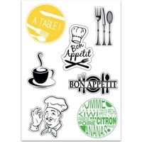 Planche format A4 de stickers Cuisine