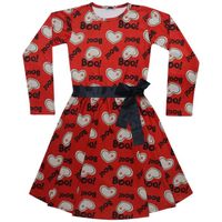 Enfants Filles Patineur Robe Cœurs Imprimé Doux Confortable Fête Contraste d'Halloween Mode Robes Âge 5-13 Ans