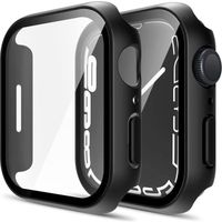 Coque compatible avec Apple Watch 45mm Serie 9 - Protection rigide étui noir écran verre trempé Phonillico®