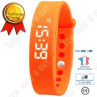 TD® Montre Bracelet Intelligent LED 5W Multifonctionnelle / Podomètre Sommeil Surveillance Smart Bracelet Silicone (orange)
