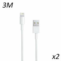 [2 pack] Cable Blanc USB 3M pour iPad 4 - Air - Air 2 - Air 2019 [Toproduits®]