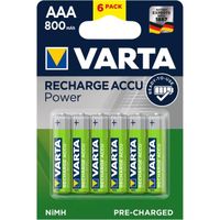 VARTA Pack de 6 batteries rechargeables Accus AAA 800 mAh 1,2V Ni-Mh