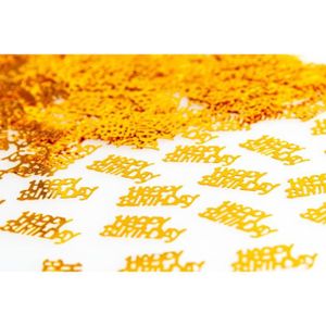 CONFETTIS Confettis de table dorés « Happy Birthday » - 14 g