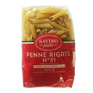 PENNE TORTI & AUTRES Pâtes Penne Rigate n°31 - Savino Pasta - paquet 50