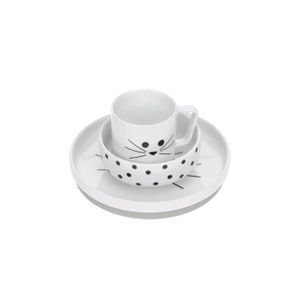 PLATS CUISINÉS Coffret repas porcelaine Little Chums Chat - Lassig - Convient pour le micro-ondes et le lave-vaisselle