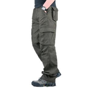 Homme 7 poches cargo militaire pantalons de travail Pantalons Coton Armée solide Outdoor Pantalon Neuf