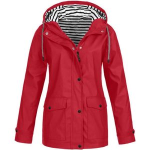 Imperméable - Trench Veste Coupe-Vent et Imperméable pour Femmes - Roug