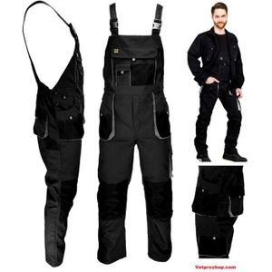 Salopette De Travail Homme SARA - Stretch, Nombreuses Poches Et Genouillères - Taille 46 à 64 - Pour Tous Les Métiers - 4