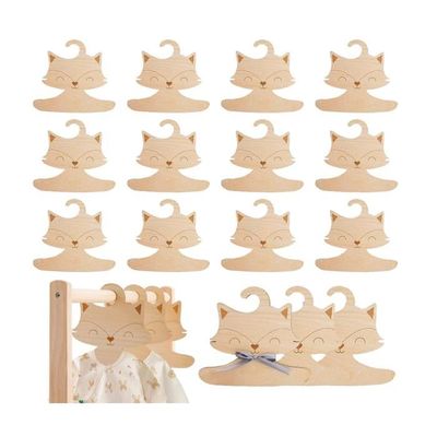 20 Cintres En Bois Pour Bébé – Avec Motifs Animaux Antidérapants – Pour Vêtements Enfants, Léger Et Peu Encombrant