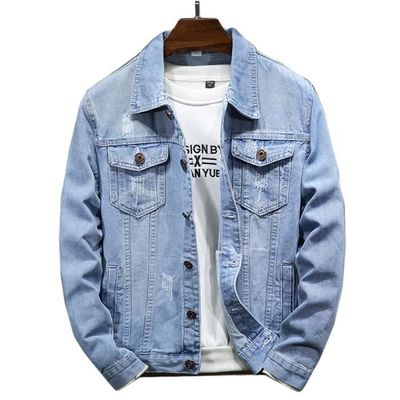 Veste longue en jean homme sales