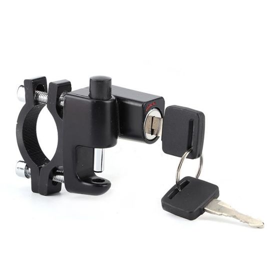 2 Antivols Casque Moto - Cadenas En Alliage Aluminium - Universel Pour Guidon 22-28mm - Avec 4 Clés