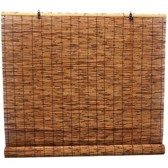 Store En Bambou Carbonisé Tissé Main - 90x150cm, Anti-regard, Décoration Intérieur/extérieur
