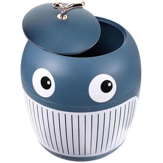 Poubelle De Bureau Mignonne Avec Couvercle – 15,5x13,5x13 Cm – Bleu – Pour Bureau, Table De Chevet, Salle De Bain - 4