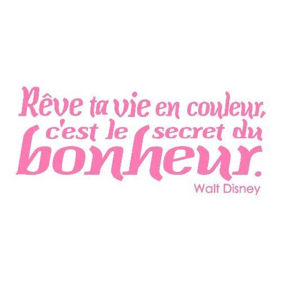 Stickers Citation Walt Disney Ref T Mk1062 Rose Clair 57x130 Cm Cdiscount Maison