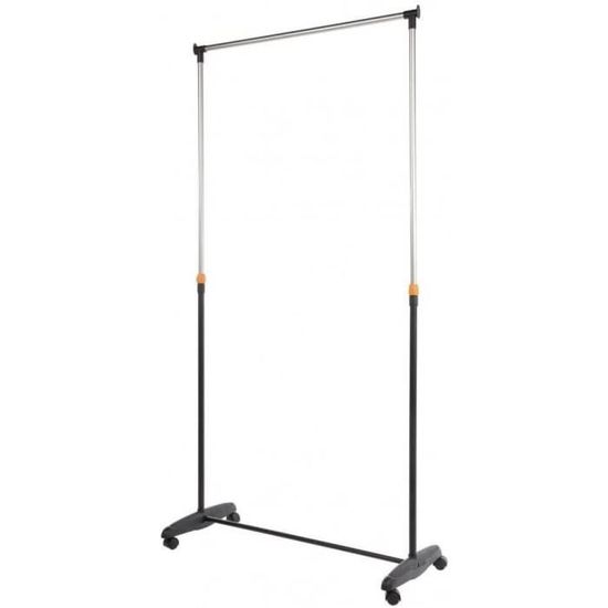 Portant Vêtements Compactor Réglable - Range-robe Mobile Avec Roulettes Noir/Argent