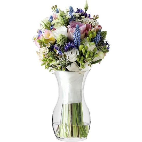 Vase En Verre Élégant - 18 Cm Avec Motifs Rayures