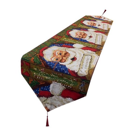 Chemin De Table De Noël En Toile De Jute - 33x183 Cm - Motif Camion De Noël - Déco Table Fêtes Intérieur/Extérieur - 10