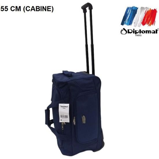 55 Cm Valise (CABINE) Bleu Sacs De Voyage Bagage A Main Roulettes Diplomat