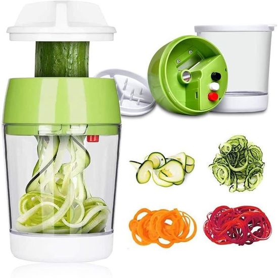 coupe legumes spirale avec boite 5 en 1 spiraliseur de legumes spiralizer legume spaghetti trancheuse pour legumes cdiscount maison