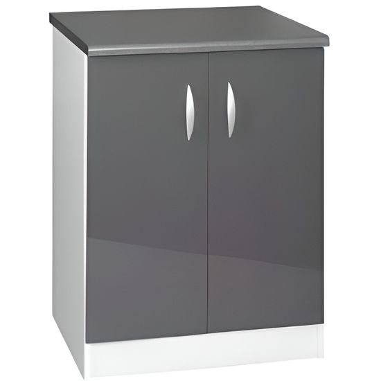 Meuble Cuisine Bas 60 Cm 2 Portes Oxane Gris Achat Vente Elements Bas Meuble Cuisine Bas 60 Cm 2 Cdiscount