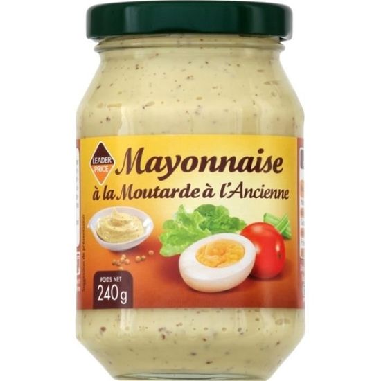 Mayonnaise à la moutarde à l'ancienne 240g Leader Price Cdiscount Au