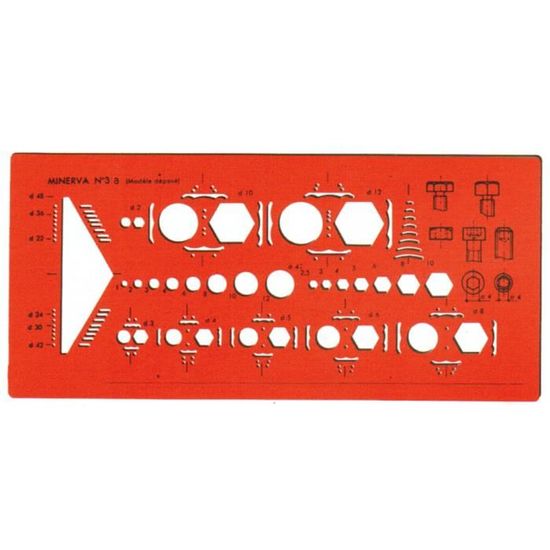 Rapporteur-circomètre Minerva Spec 20 - Orange - Pour Mesurer Diamètres De 1 à 44 Mm - 5