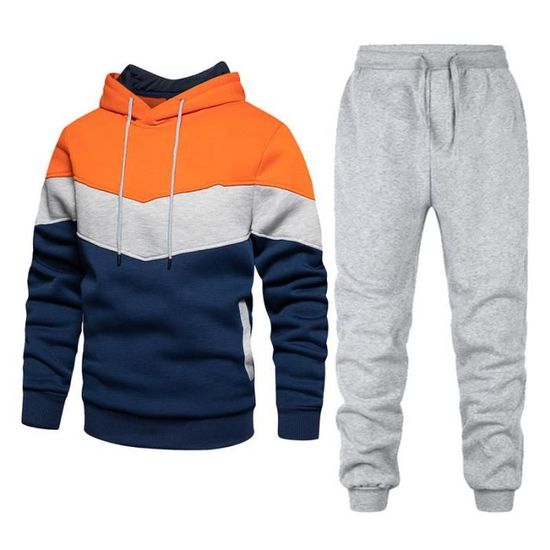 Survêtement Homme 2 Pièces - Sweat à Capuche Zippé Et Pantalon Long - Tenue Sport Confort Automne Hiver - 1