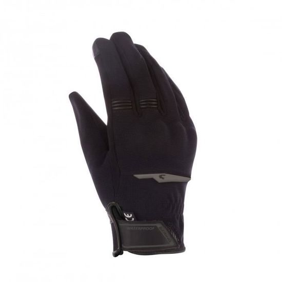 Gants De Moto Hiver Et Pluie - Noir, Paume Cuir Vachette, Membrane Hipora | Imperméables, Respirants, Bandes Réfléchissantes