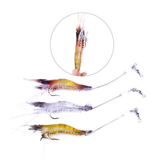 Leurres De Pêche Crevette – Lot De 3 Ou 7 – Appâts Artificiels Pour Mer